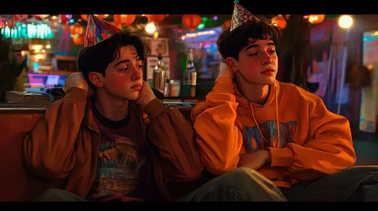 Dois jovens cansados depois de uma festa